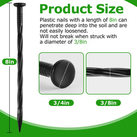 DharBnt weed barrier peg penetrates fabric for stable ground anchoring