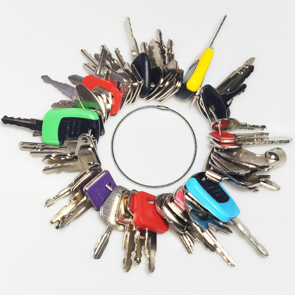 DHEISHA 60-keys master set front view showing versatile ignition options for construction equipment