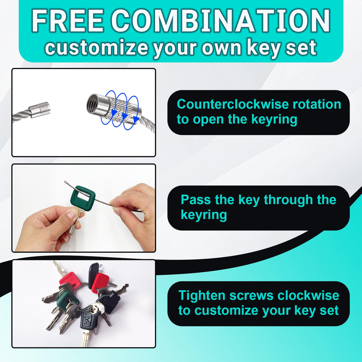 DHEISHA detachable cable key ring included for easy carrying and customization.