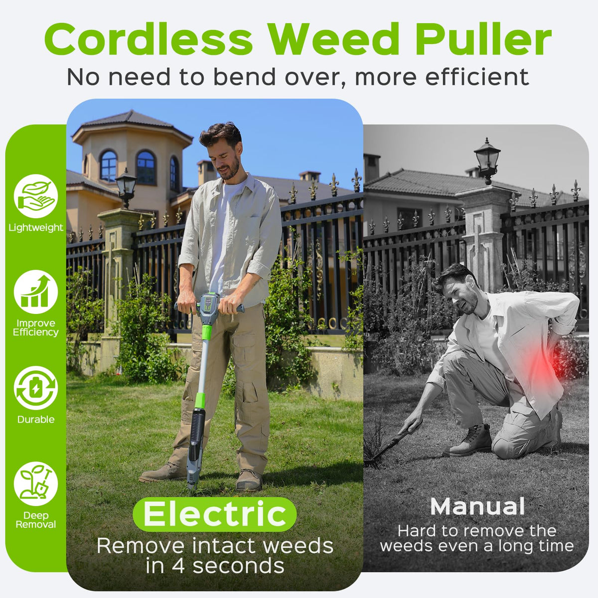 DIAINSKY weed puller with 21V battery for cordless operation
