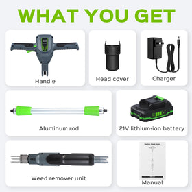 DIAINSKY box includes weed remover, battery and charger