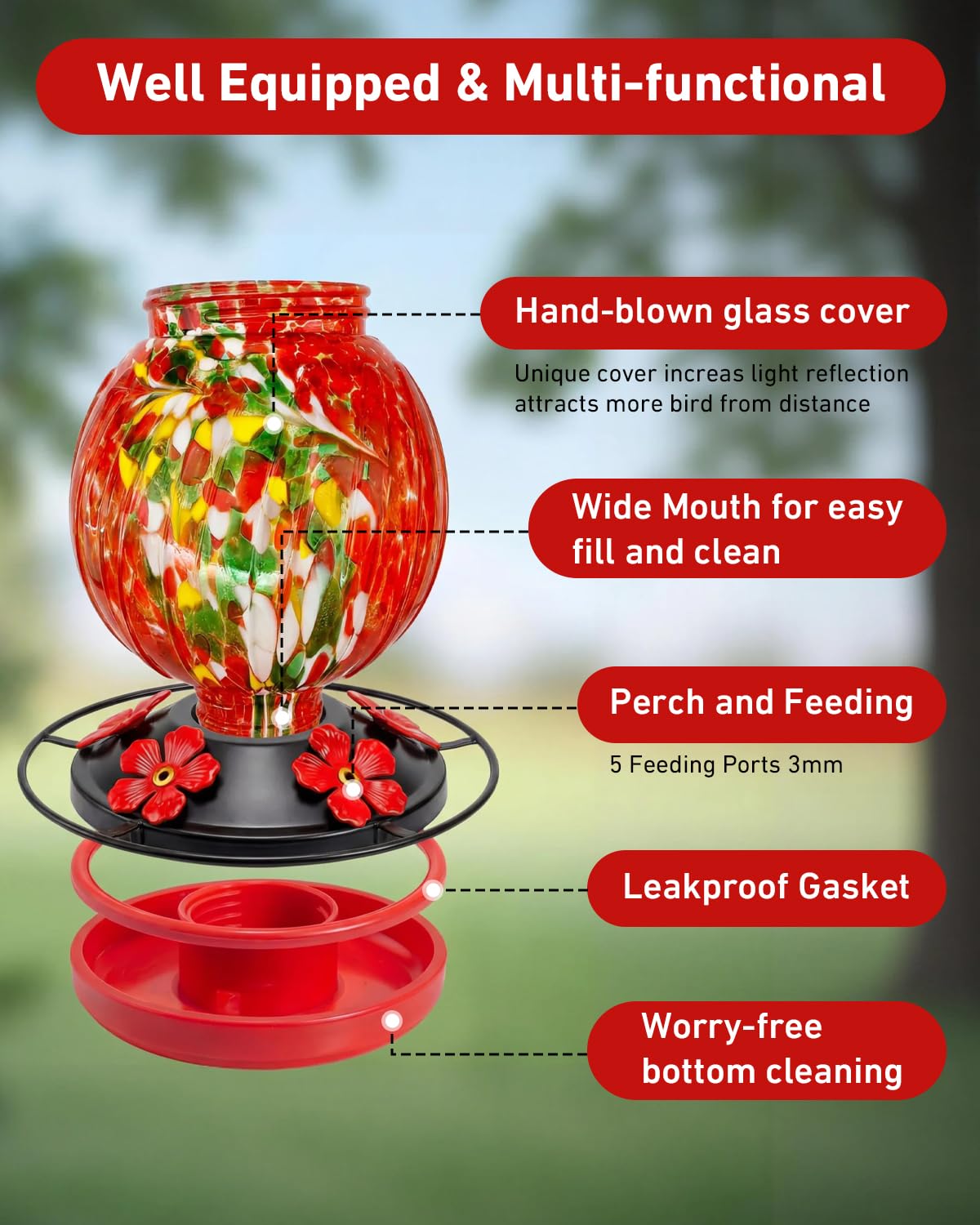 Dialan's solar feeder glows at night with seven-color cycle