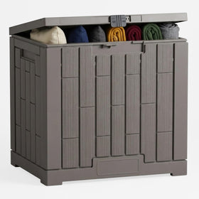 DiamondForge outdoor storage box front view with ample space for tools.
