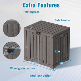 DiamondForge 30-gallon lid closed for secure outdoor storage.