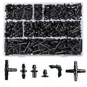 Dianrui 4-way connector for drip irrigation kit enables flexible watering layouts.