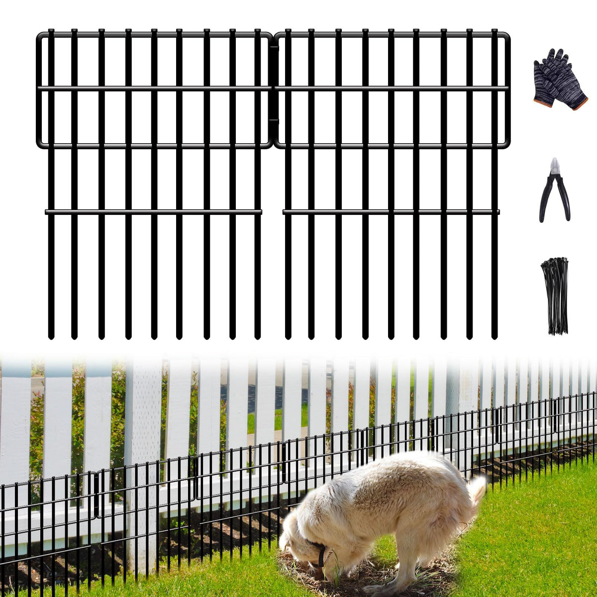 DIAOZAIT 26-panels no-dig fence assembly demonstrates simple setup for pet protection