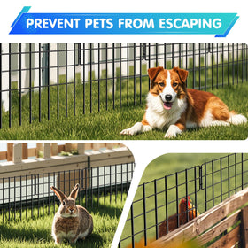 DIAOZAIT 28ft-long 17in-high fence panels illustrate compact yard boundary solution