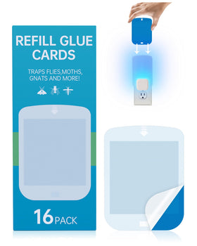 Dichroma 16-pack refill glue cards for Raid-compatible traps securely capture insects indoors.