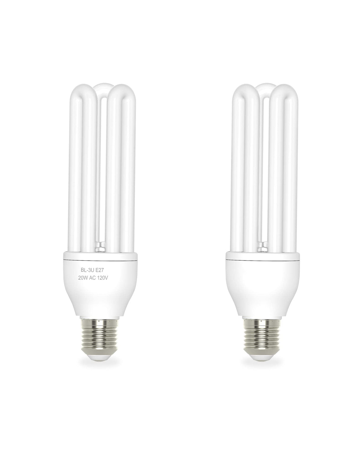 Dichroma 2-pack 3U 20W bulbs for E27 base attract flying insects without chemicals.