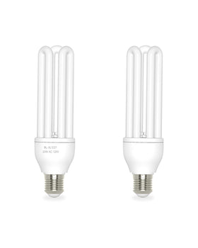 Dichroma 2-pack 3U 20W bulbs for E27 base attract flying insects without chemicals.