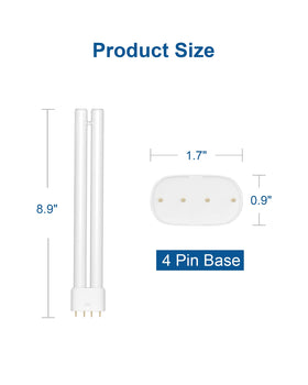 Dichroma 4-pin base design ensures secure fit in 2G11 sockets for reliable operation.
