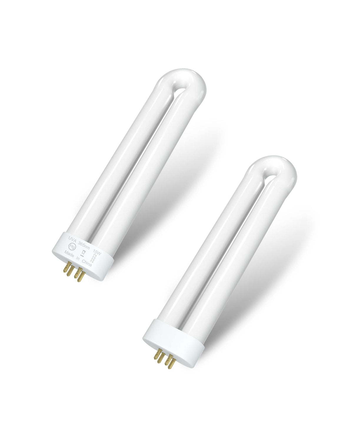 Dichroma bug zapper bulb 2-pack front view with 365nm blue light.