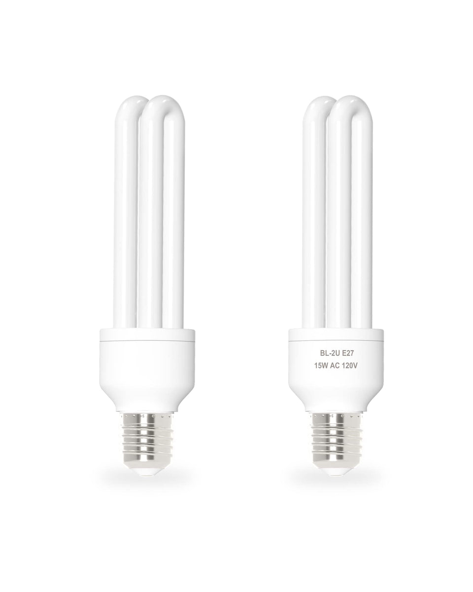 Dichroma E27 15W U-Type bulb attracts flying insects without chemicals.