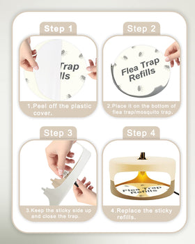 Dichroma 20-pack refill discs arranged for steady pest control inside home.