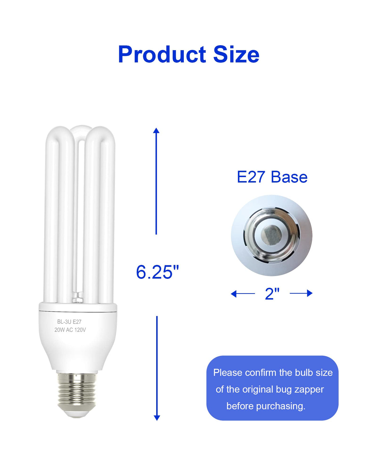 Dichroma 3U 20W bulb drawing mosquitoes and gnats for chemical-free pest control.