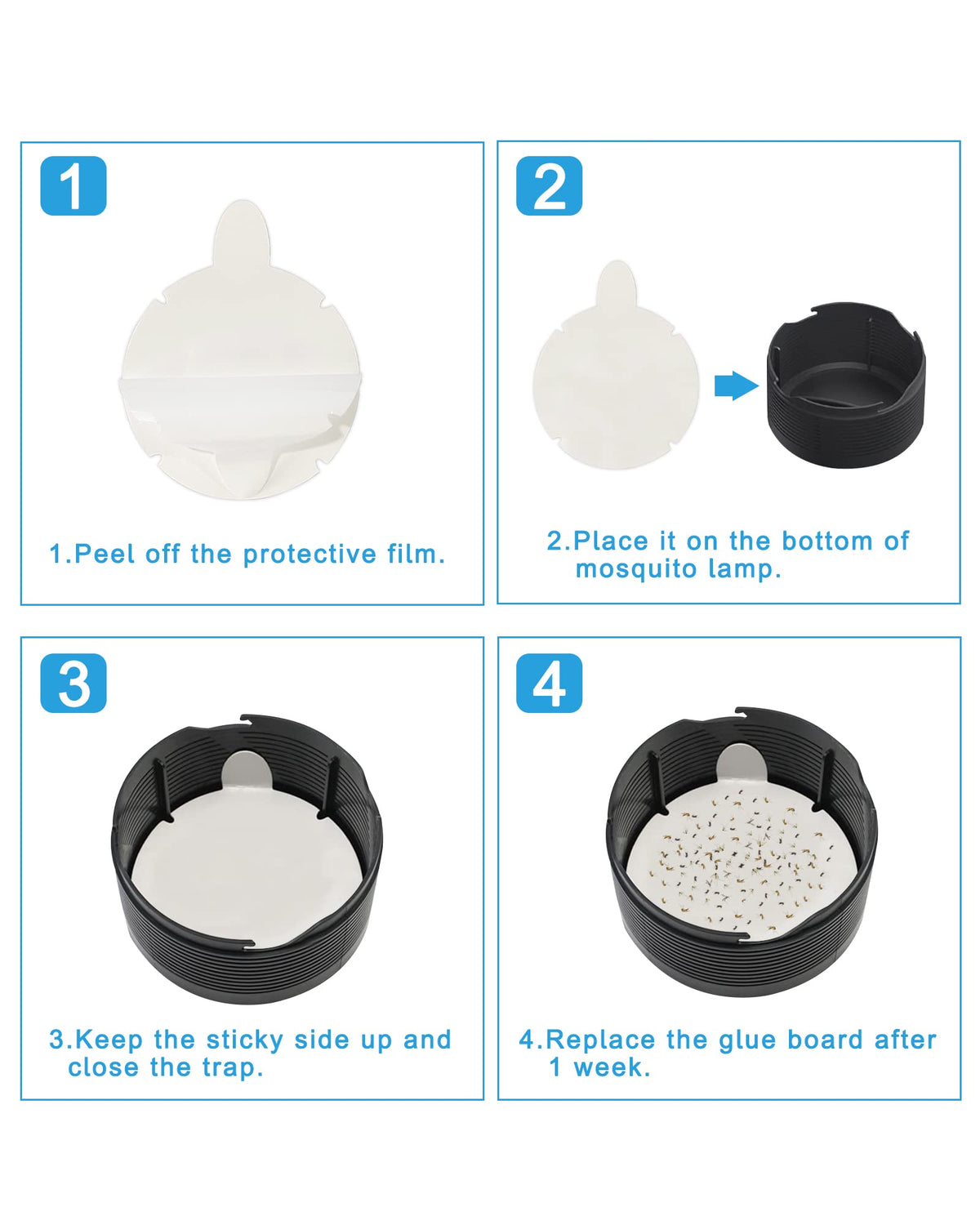 Dichroma easy-peel sticky pad installs quickly under your insect trap.
