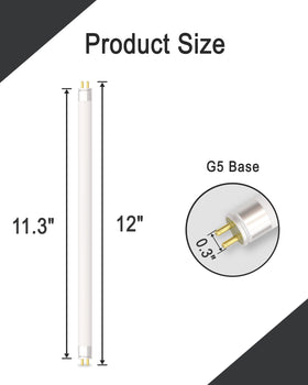 Dichroma T5 8W bulb in a wall sconce provides discreet insect attraction.