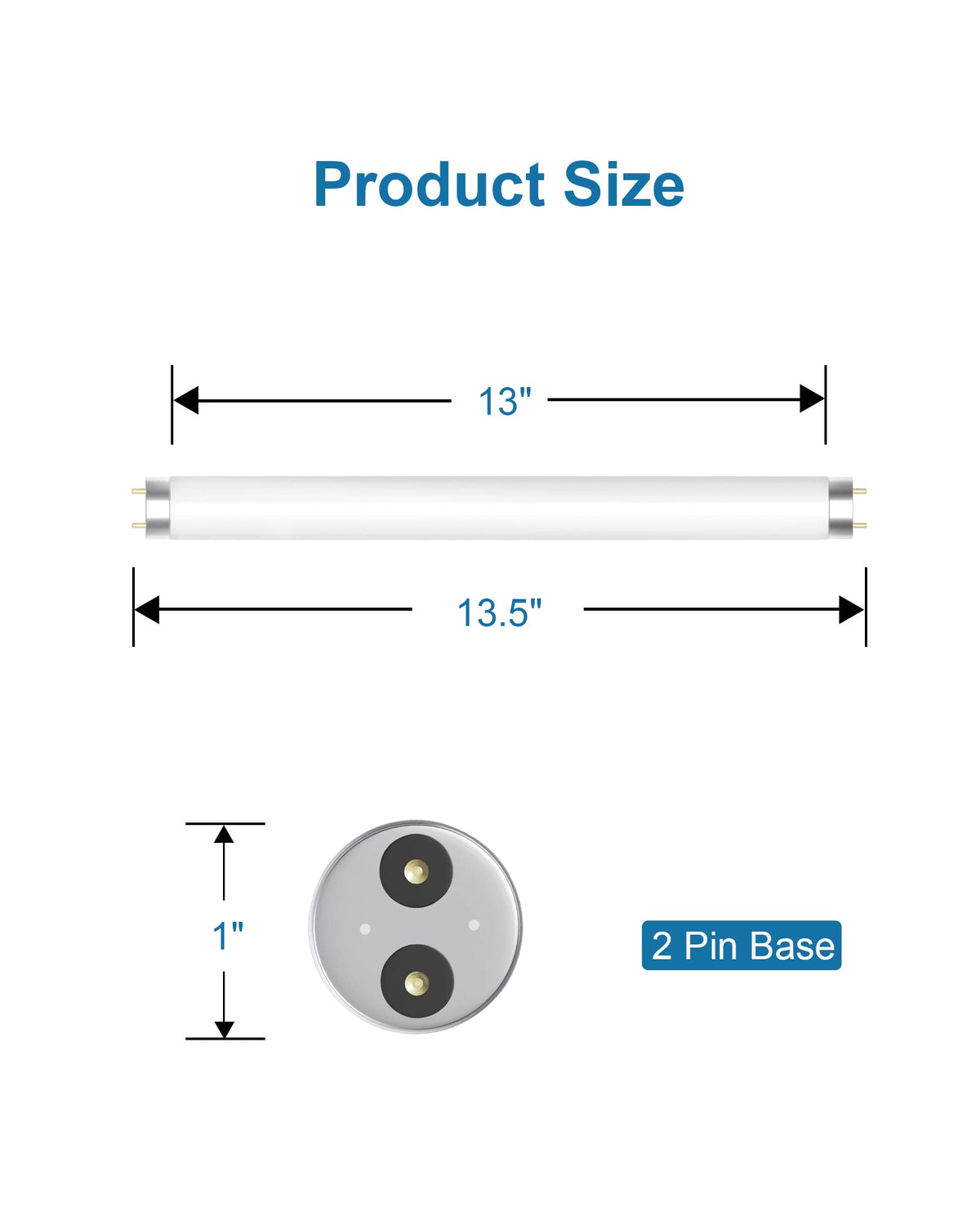 Dichroma replacement T8 bulb compatible with 20W zappers for easy setup