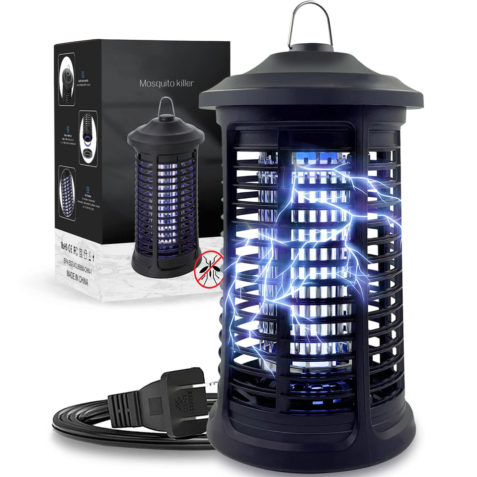 Dickinda Electric Bug Zapper outdoors at dusk attracting pests to protect the patio