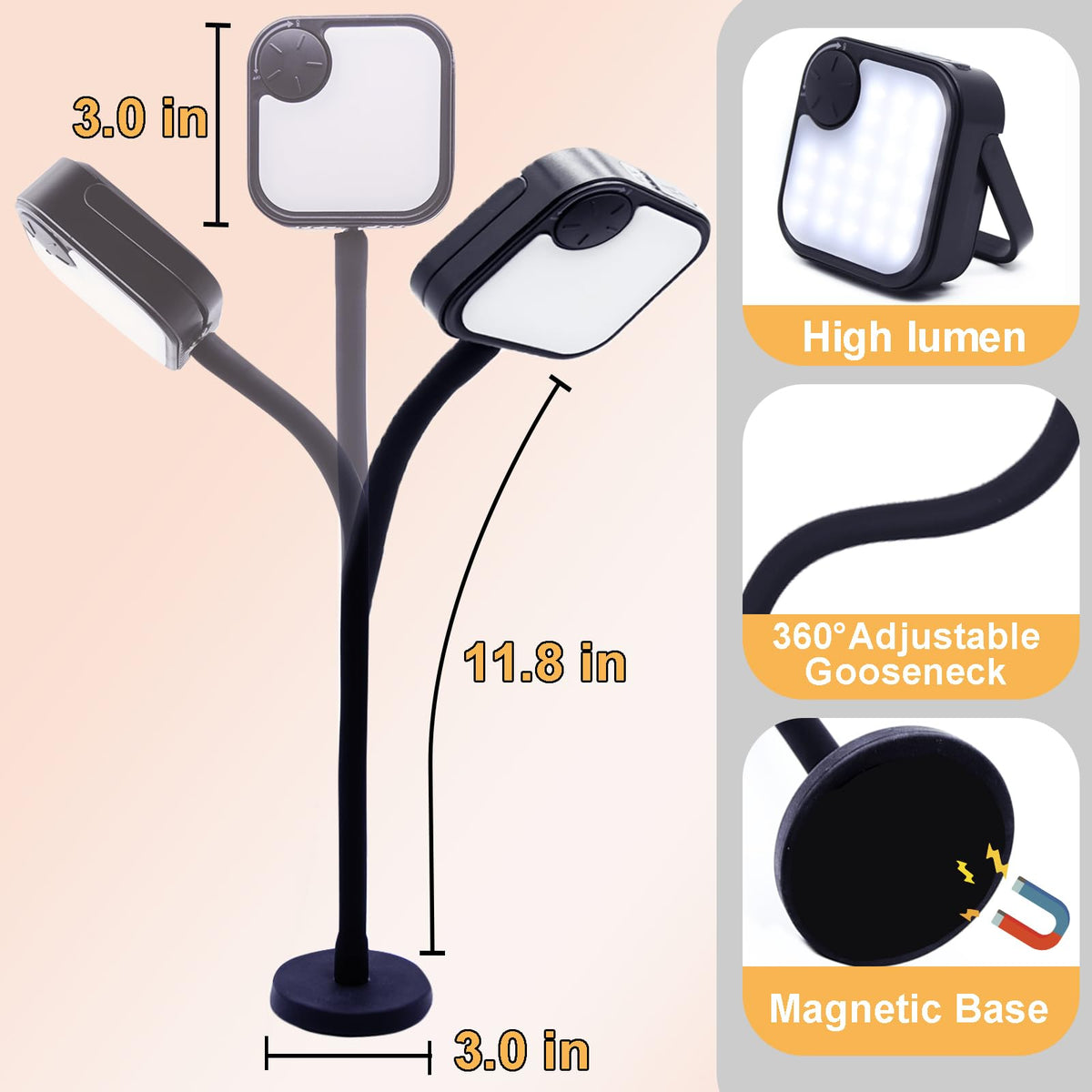 Dicross BBQ Grill Light features a knob control to adjust brightness on the go.