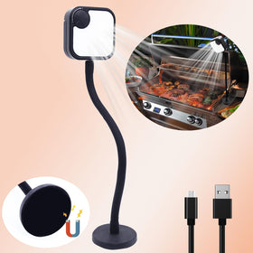 Dicross BBQ Grill Light enhances outdoor night cooking on the patio.