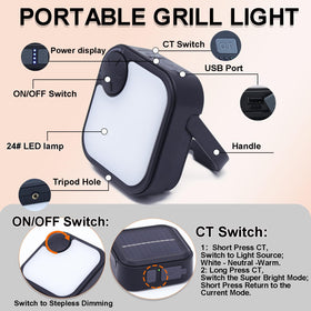 Dicross BBQ Grill Light with carrying handle is easy to transport for outdoor tasks.