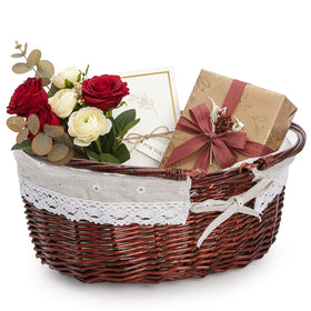 Dicunoy garden-harvest basket with wide bottom for collecting produce