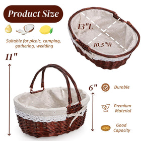Dicunoy wicker basket open top for quick access to contents
