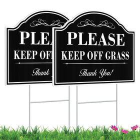 Diesott Keep Off Grass Sign 12x9 front view with bold visibility