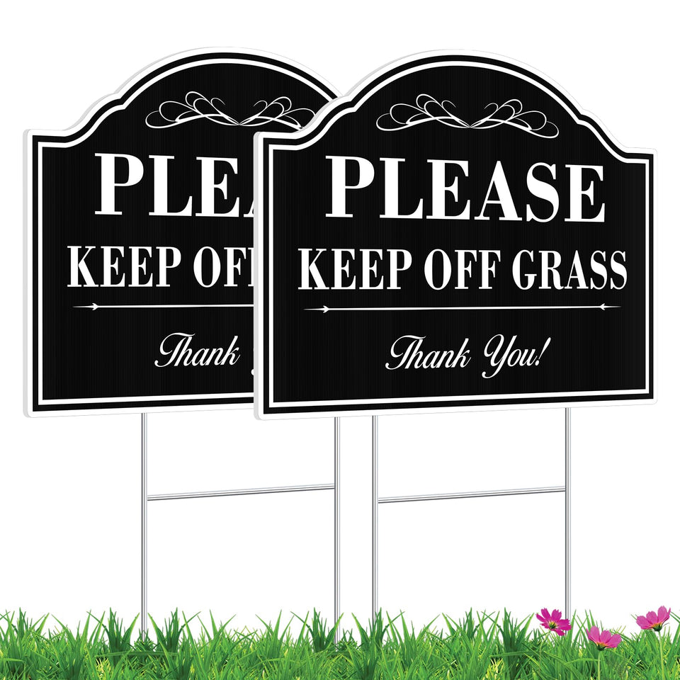 Diesott Keep Off Grass Sign 12x9 front view with bold visibility