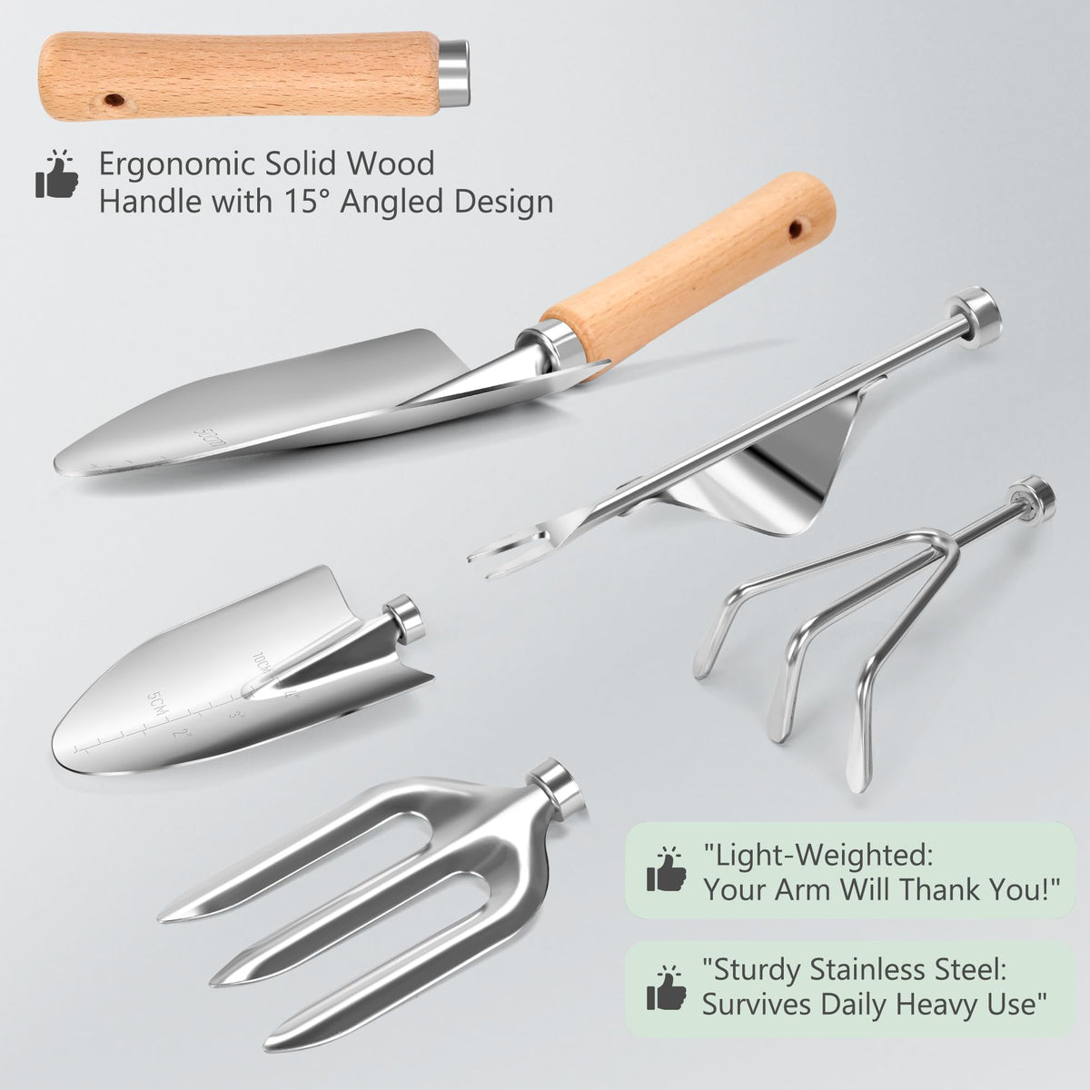 DIGOAKO stainless steel weeder designed for tough soil.