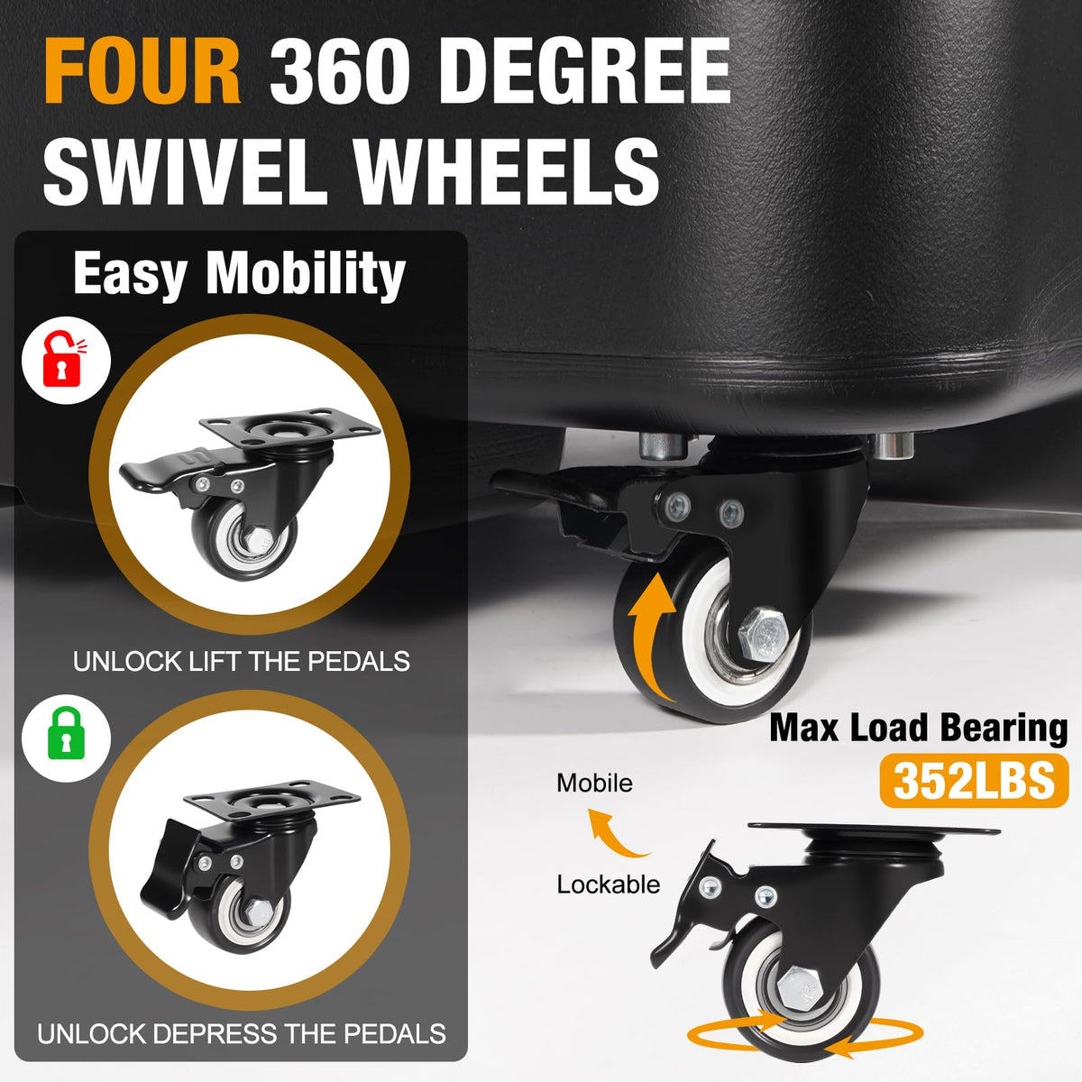 Digury heavy-duty base distributes weight for wind resistance.