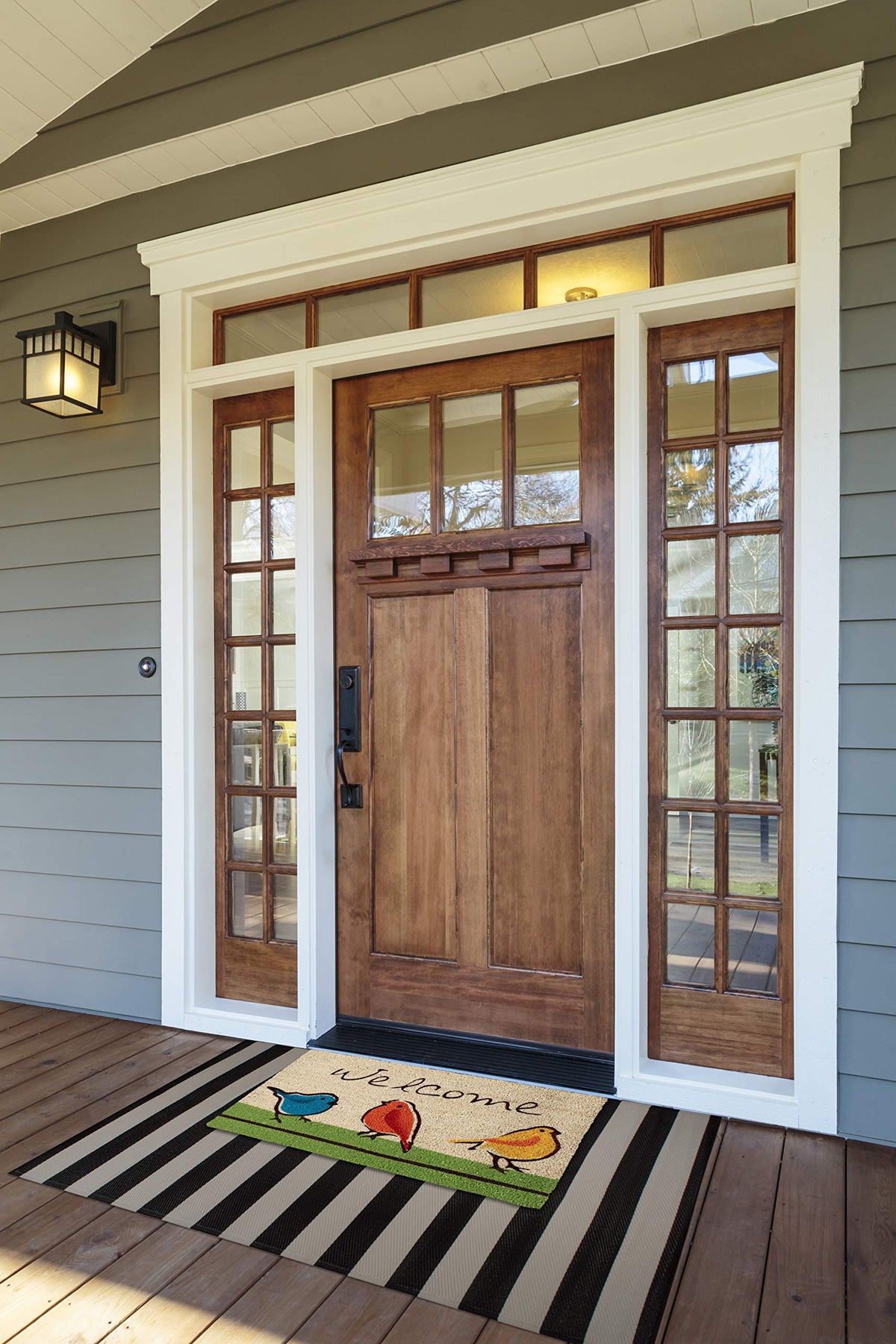 DII coir doormat for exterior doors; high-traffic durability.