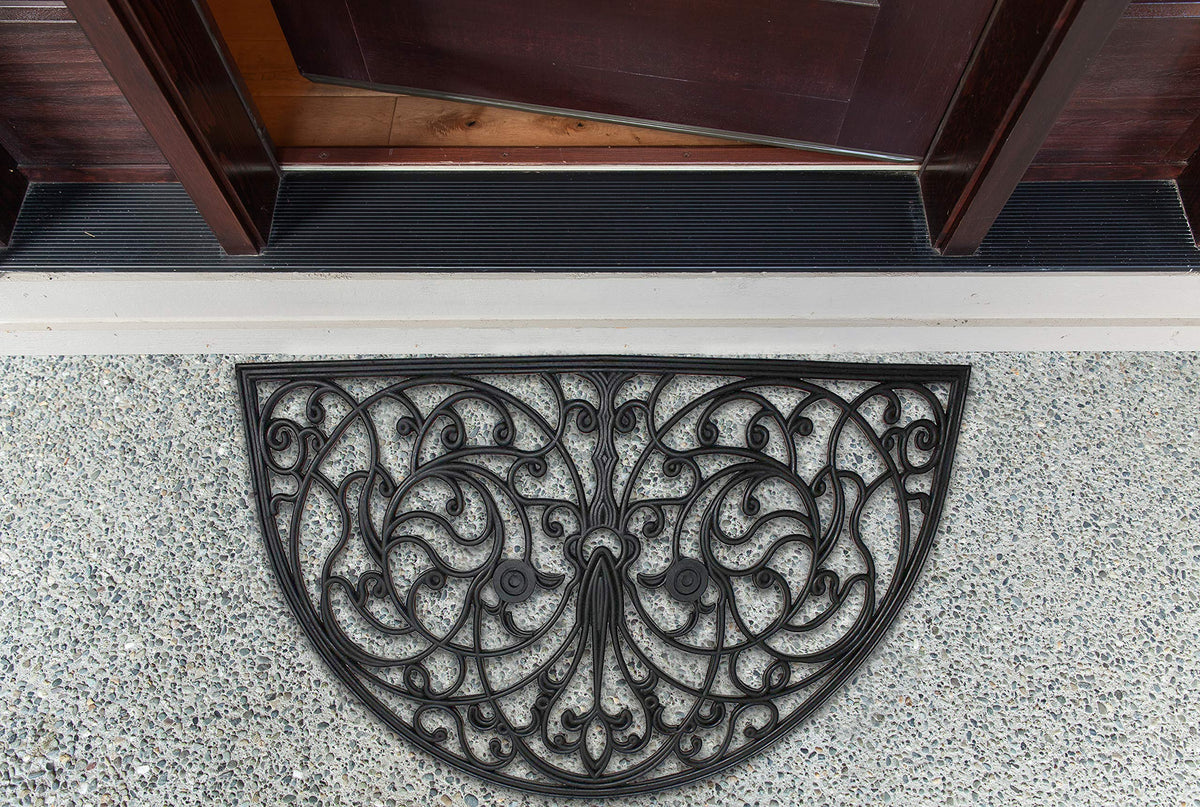 Non-slip rubber DII doormat helps keep you steady at exterior doors.