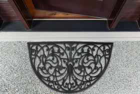 Non-slip rubber DII doormat helps keep you steady at exterior doors.