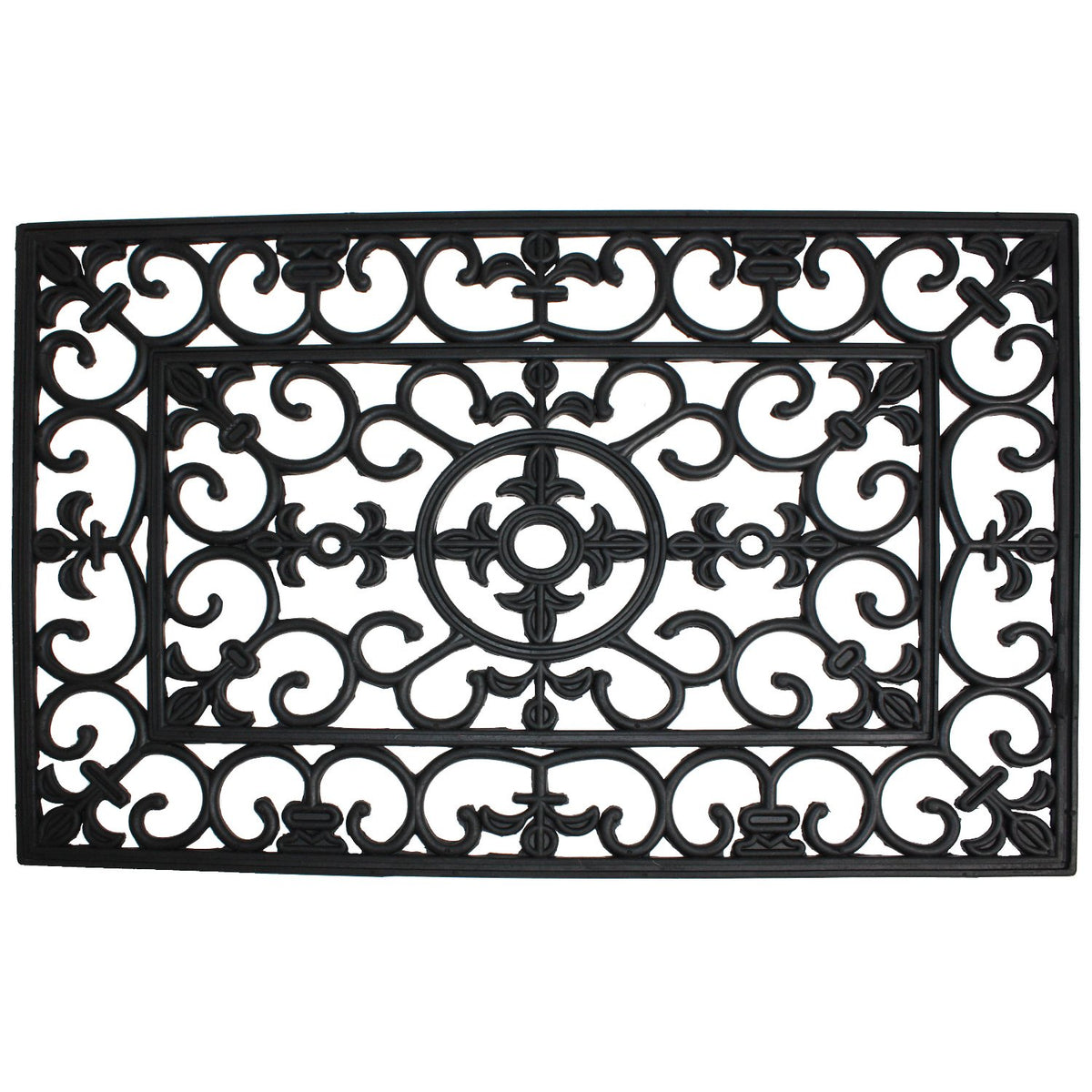 DII rubber doormat all-weather 24x36 with wrought iron style for durable entry protection.