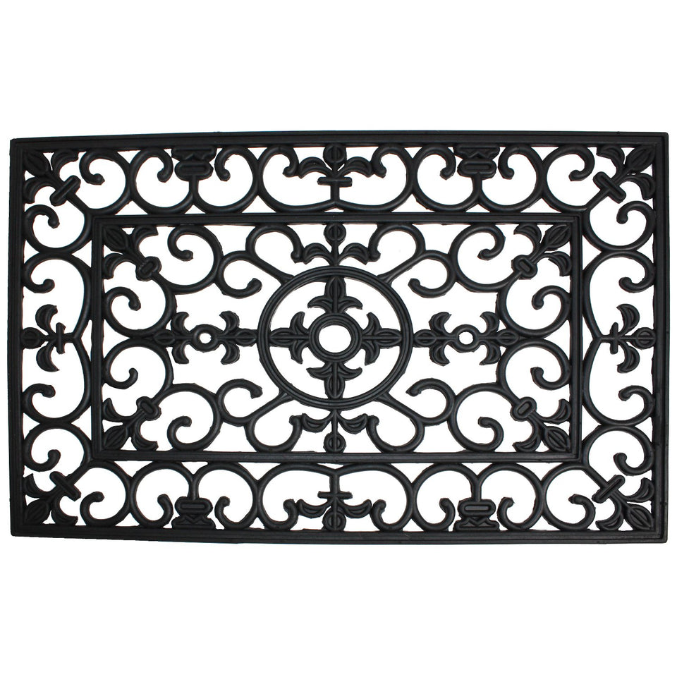 DII rubber doormat all-weather 24x36 with wrought iron style for durable entry protection.