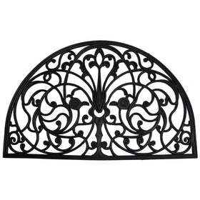 DII rubber all-weather doormat 24x36 with decorative wrought iron half-round design for durability and style.