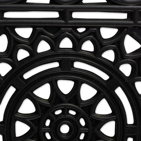 DII Sun Scroll doormat on back porch traps dirt and handles water drainage.