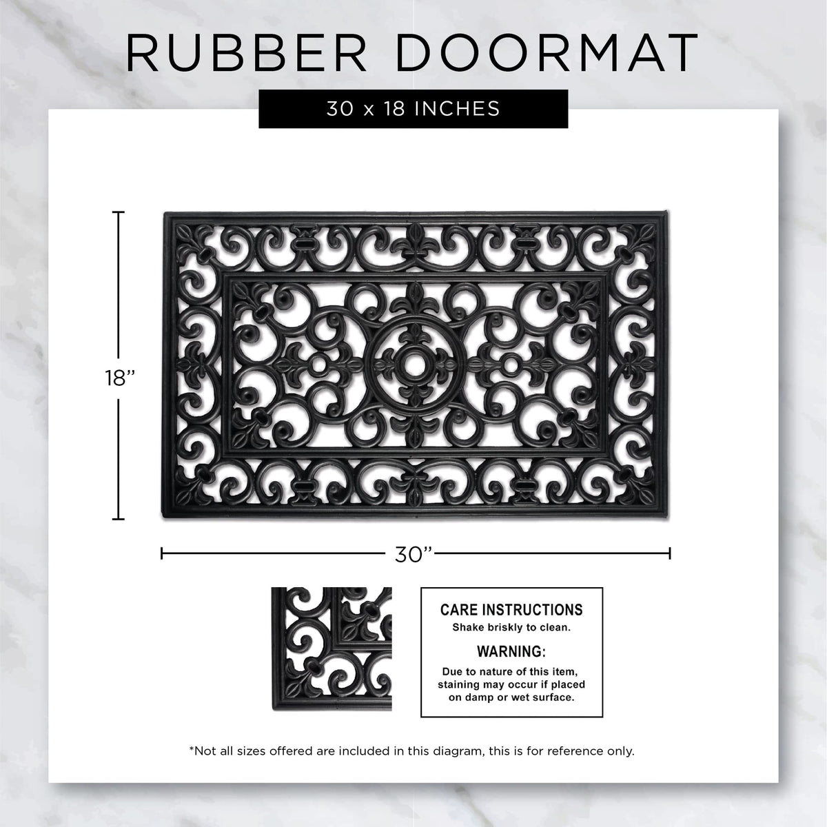DII Sun Scroll mat enhances entryways, combining durability with decorative appeal.