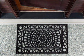 DII Sun Scroll entryway doormat blends style with practical dirt protection.