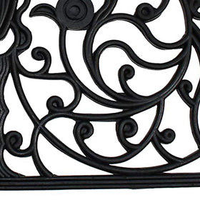 Wrought iron half-round DII doormat displayed as a decorative entry accent.