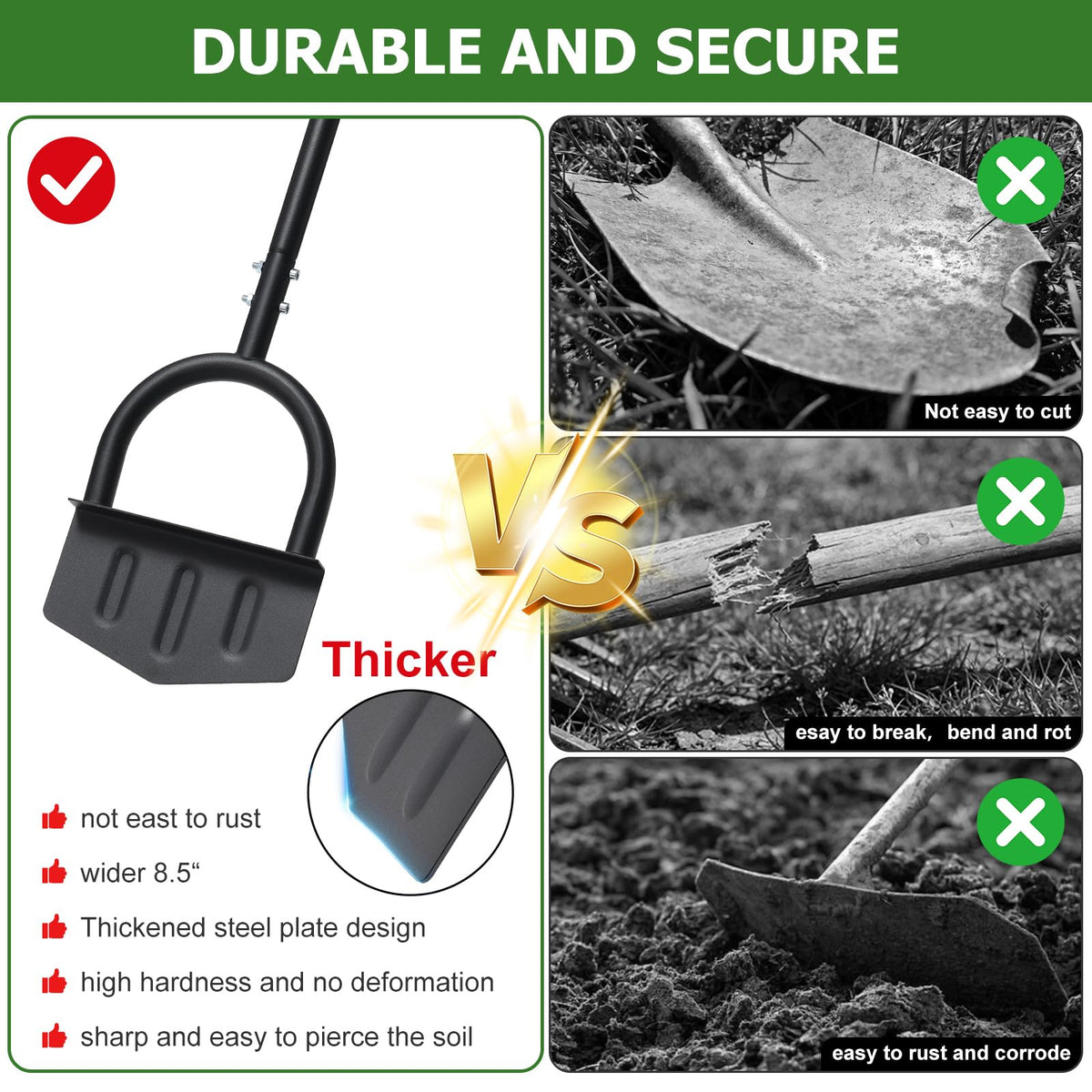 DIIG edger demonstrates ergonomic 39-inch handle for standing edging