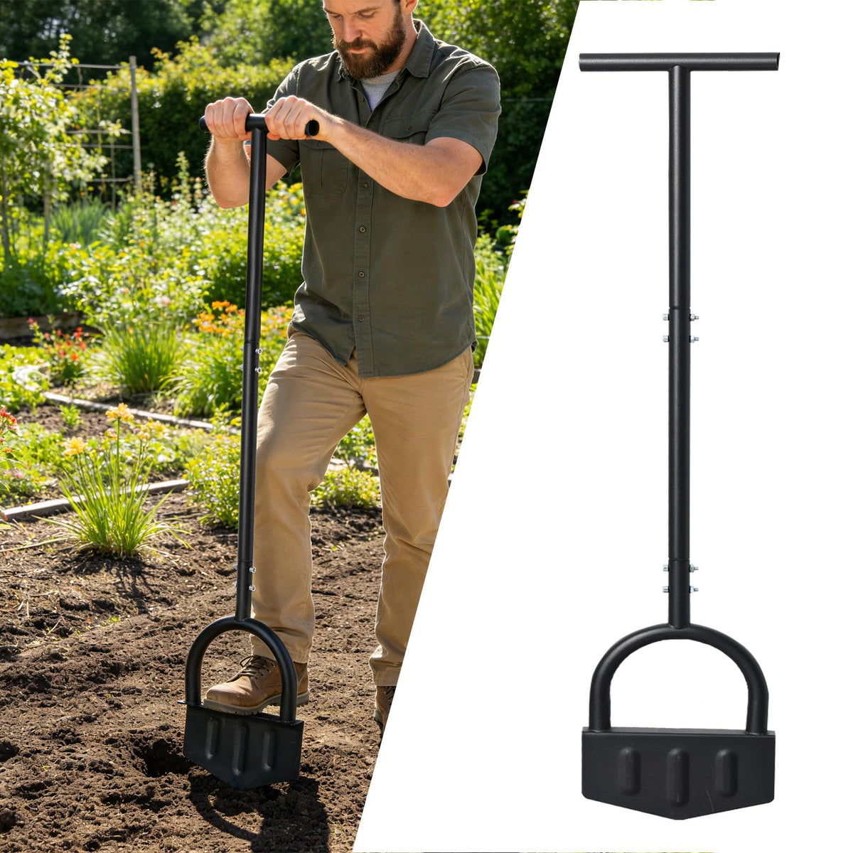 DIIG manual lawn edger with 8.5-inch steel blade for precise lawn borders