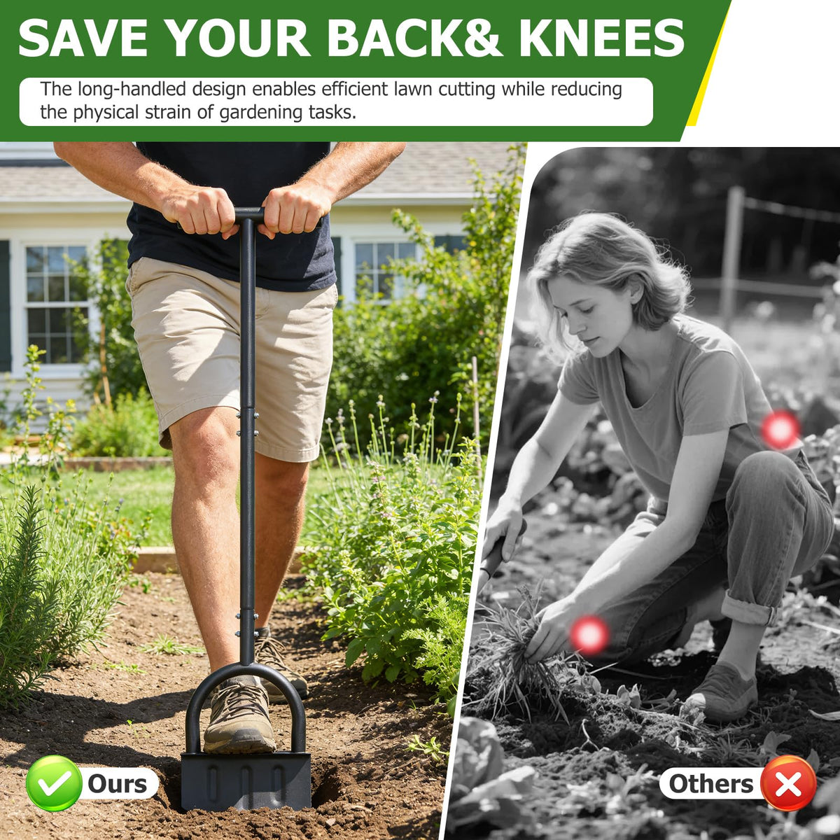 DIIG edging tool suitable for borders, light trenching, and path definition