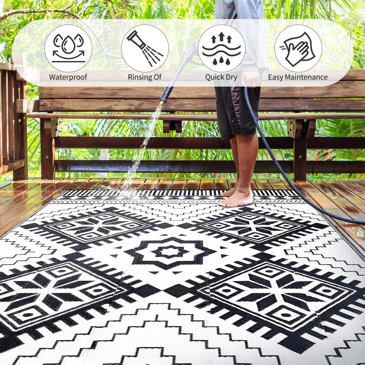 DiiKoo easy-clean surface repels dirt for quick refresh after outdoor activities.