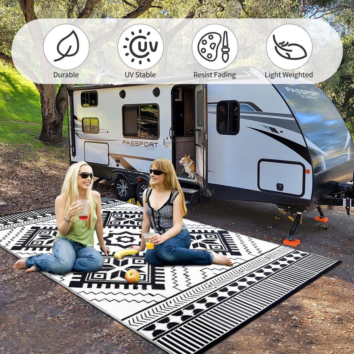 DiiKoo eco-friendly rug made from recycled polypropylene for sustainable styling.