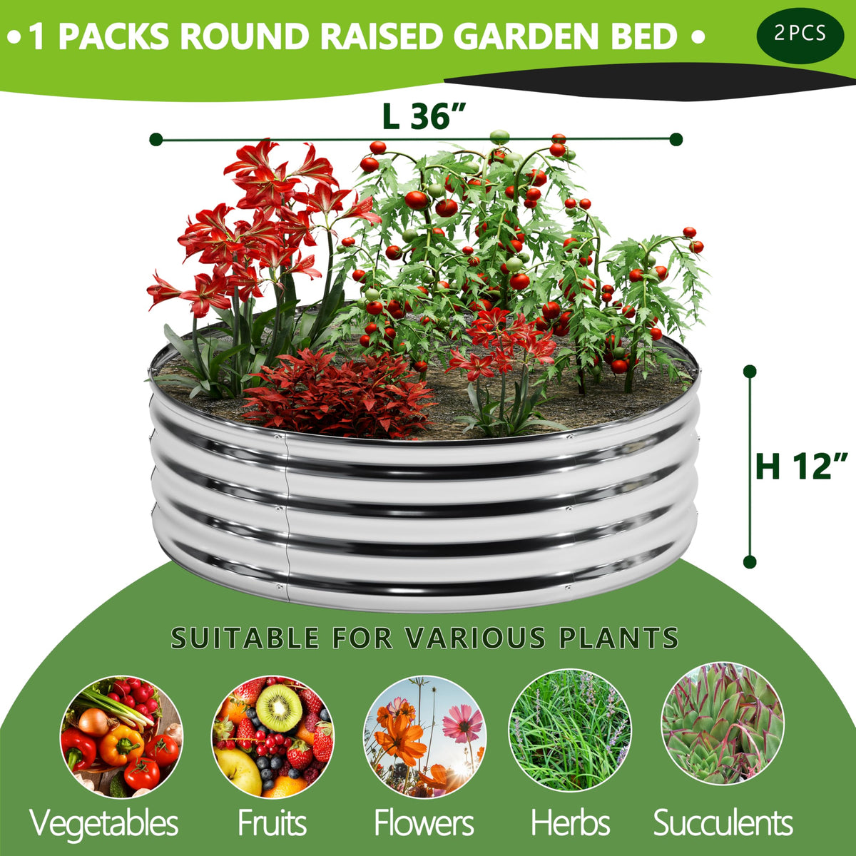 DIIYIV 2Pack galvanized raised garden bed bottomless frame advertises excellent drainage.