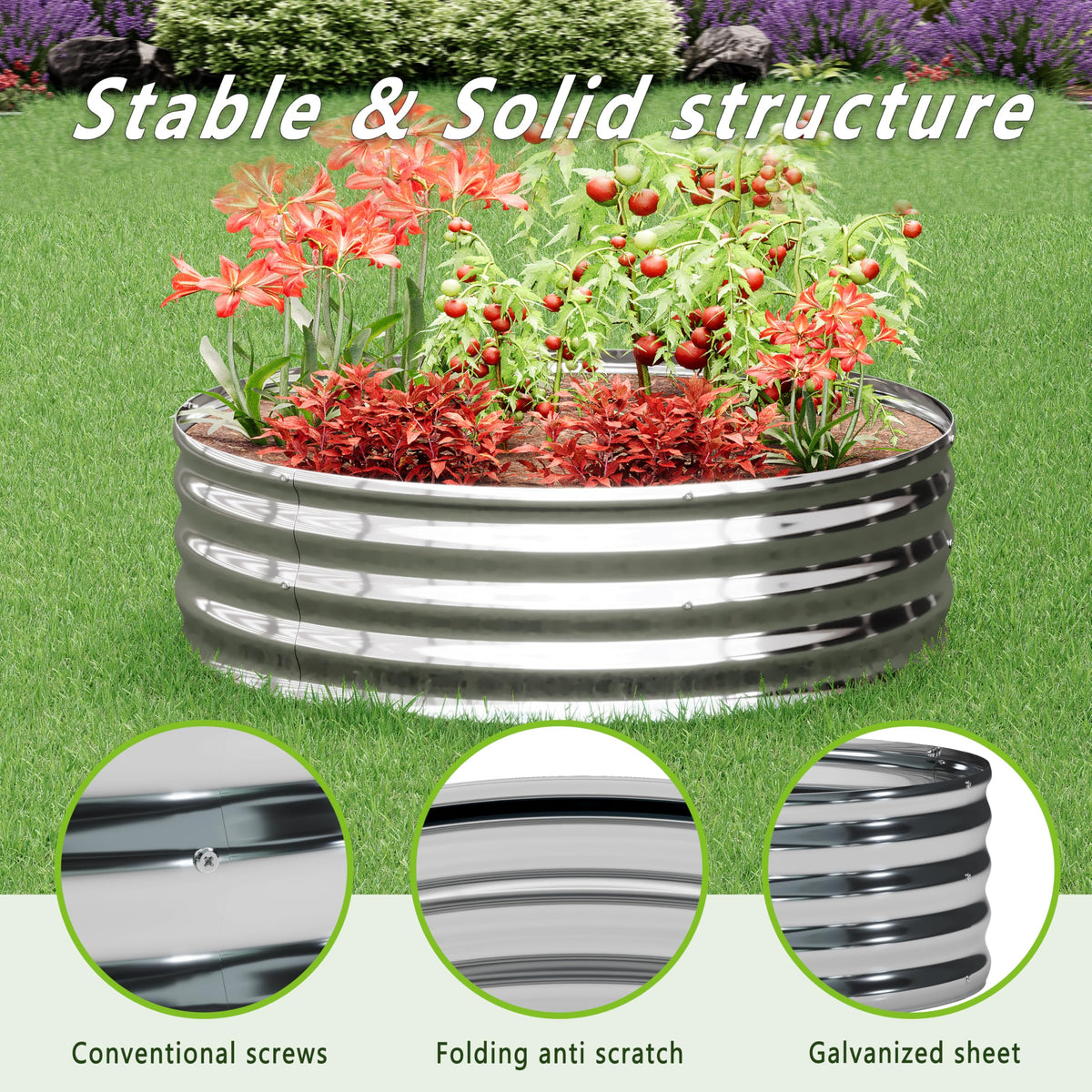 DIIYIV 2Pack galvanized raised garden bed environmental coating keeps soil clean.