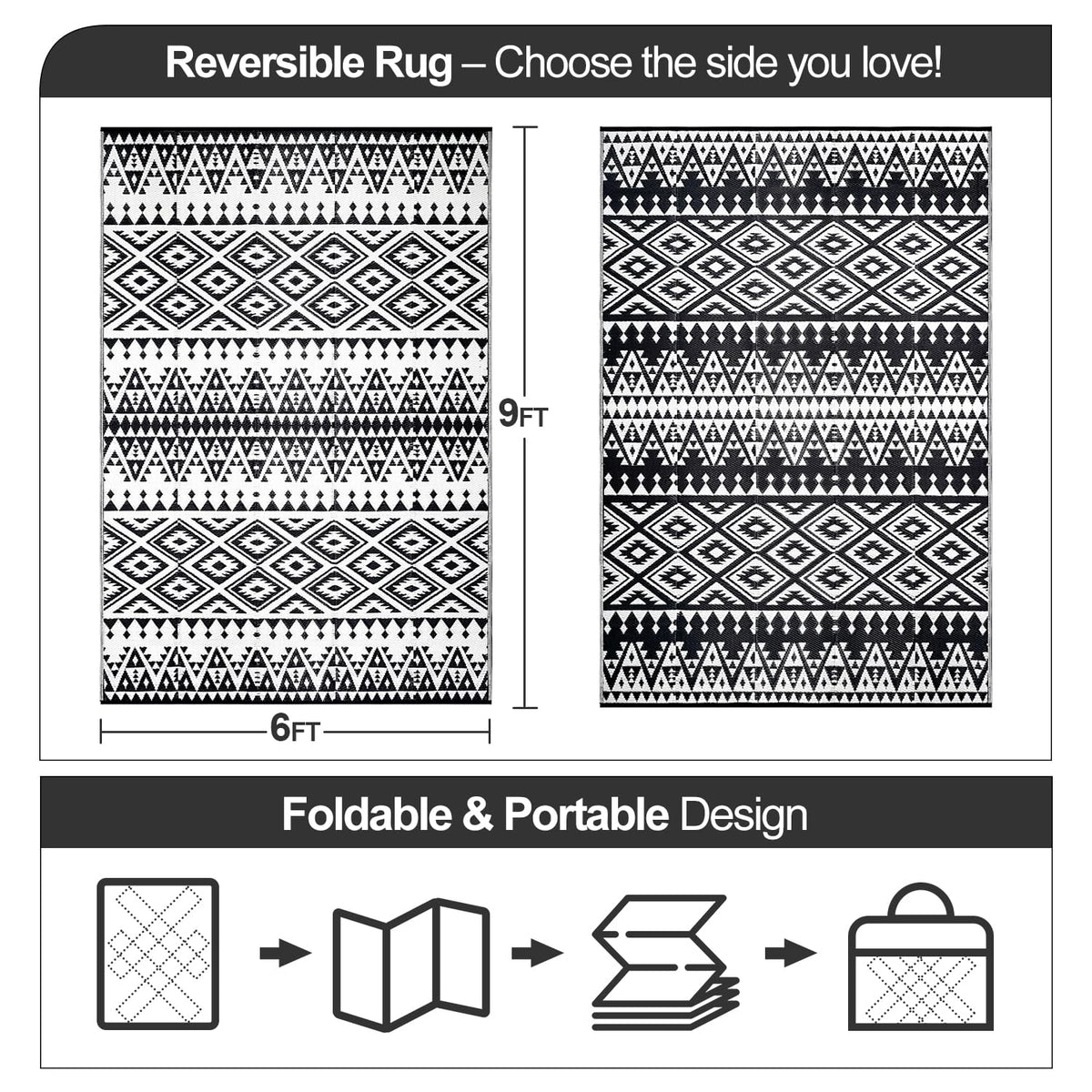 DiiKoo bohemia patio rug offering two designs to refresh outdoor spaces.